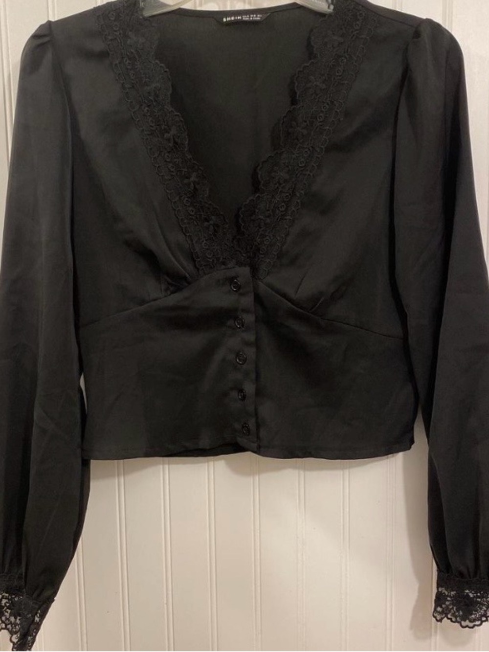 black formal button up blouse